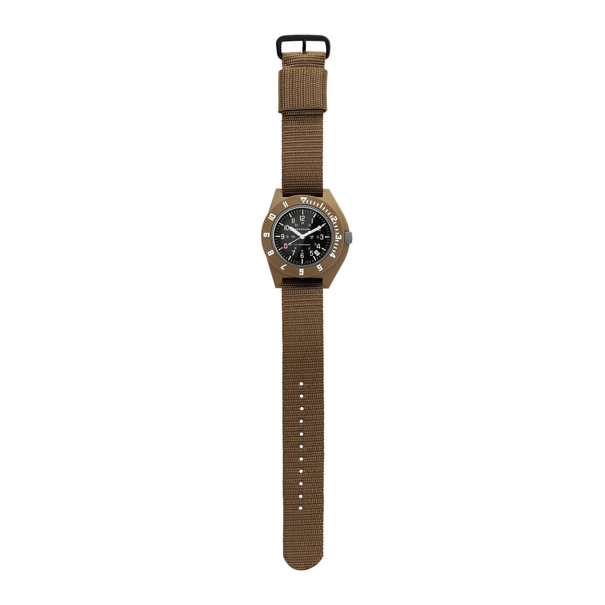 Marathon Pilot Navigator Watch - Desert Tan Date with US Government Markings