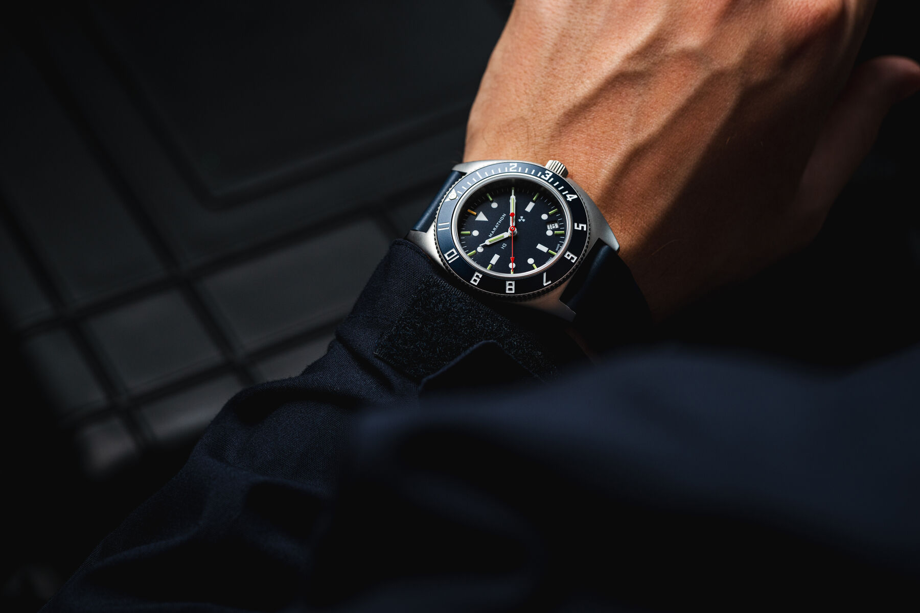 Marathon Blue Yonder Steel Navigator Watch with Date