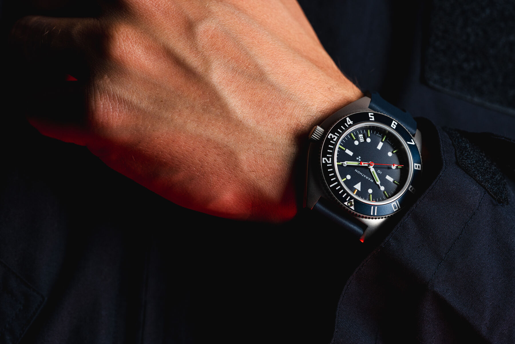 Marathon Blue Yonder Steel Navigator Watch with Date